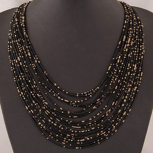 Multi Strand Long Beaded Necklace Assorted Colors